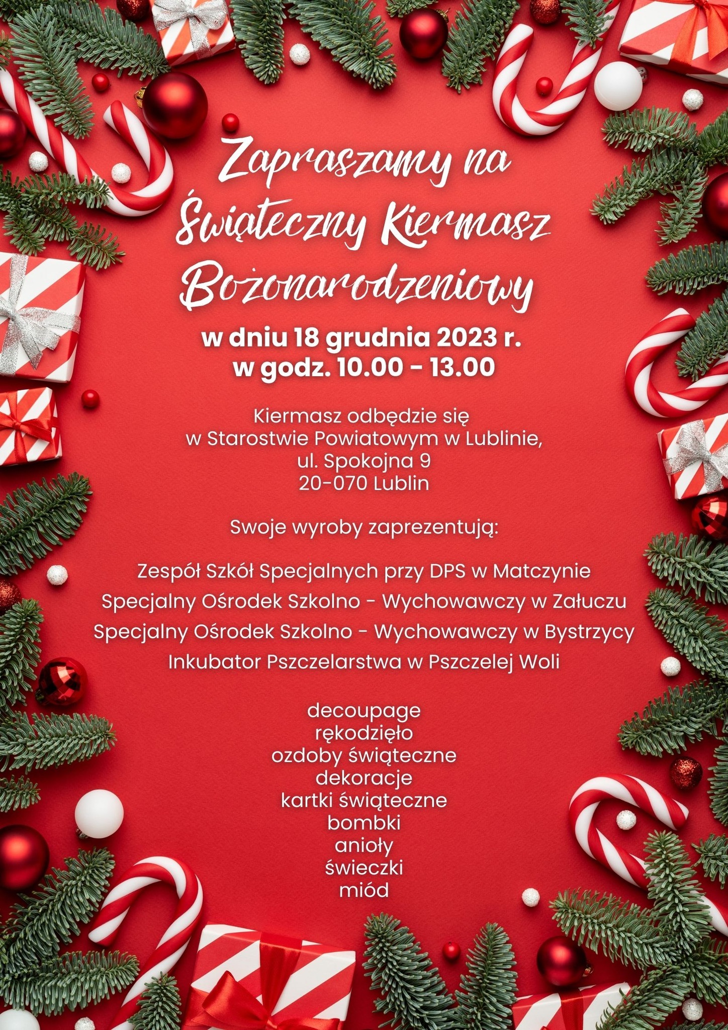 2023 12 18 Kiermasz Bożonarodzeniowy Lublin Starostwo Powiatowe